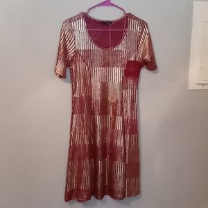 Espresso Maroon and Gold Dress